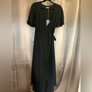 Show Me Your MUMU Black Wrap Dress